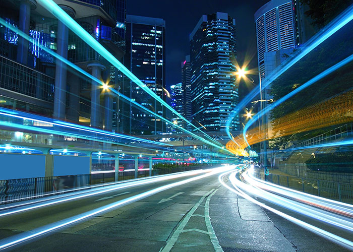 Cityscape night lighting blur