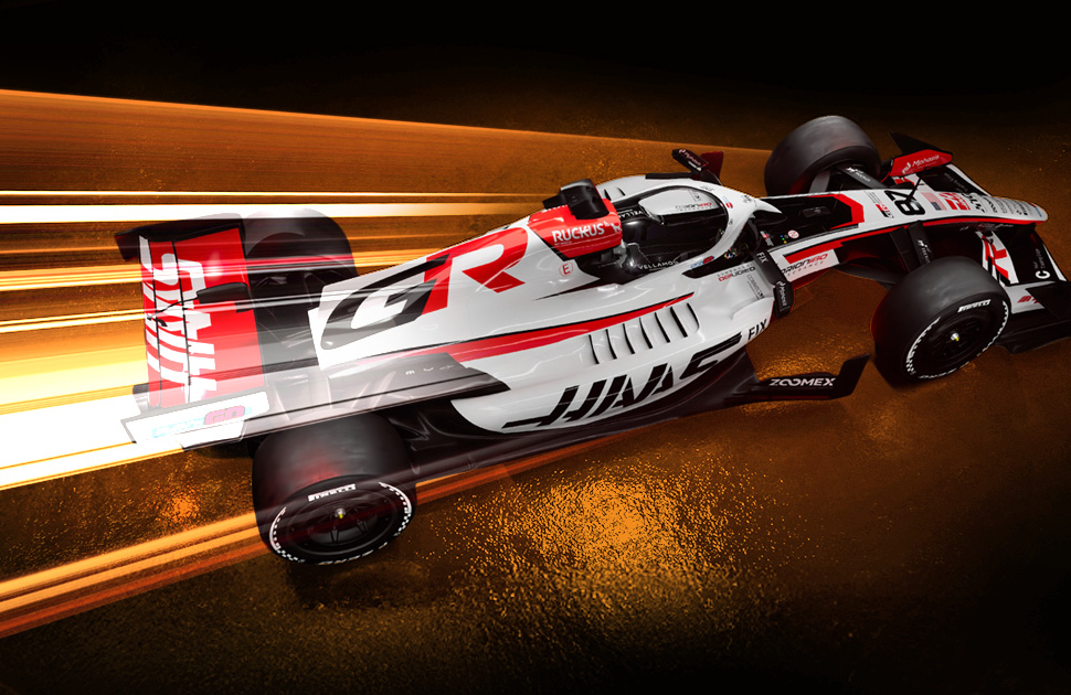 RUCKUS Haas F1 race car