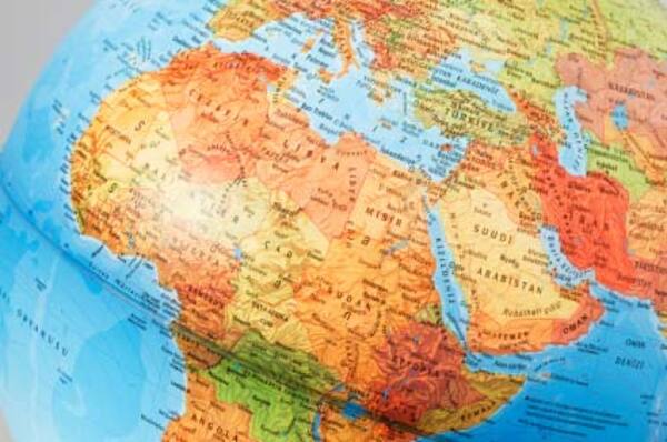 Middle East and Africa globe